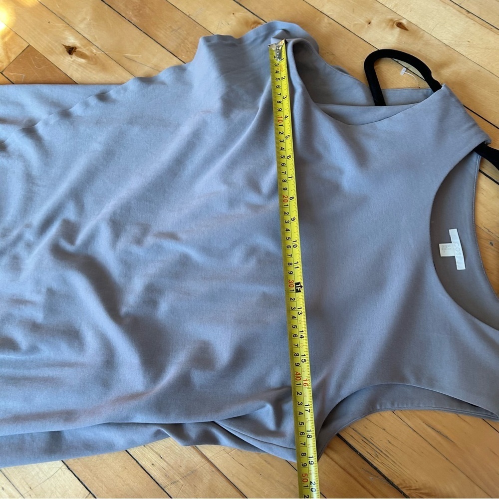 COS Sz M Grey Asymmetrical Lagenlook Cotton Sleeveless Mini Dress - Picture 7 of 8